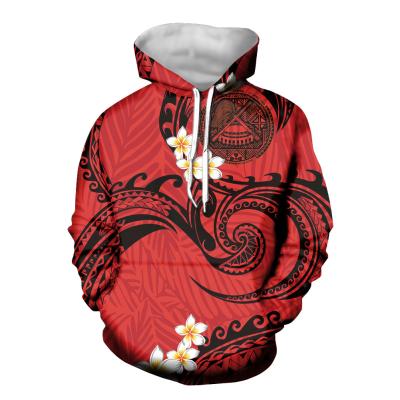 China Plumeria Breathable Autumn PolynesiaTribe Hawaii Sweater Printing Hoodie Men Windproof Hoodies Wholesale Cheap Plus Size for sale