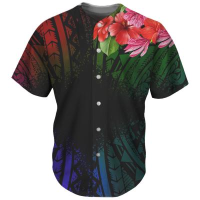 China Wholesale Cheap Women Boy Baseball Tank Top Short Sleeve Customization Hawaiian Floral Short Sleeve Baseball Tank Top T-shirt for sale