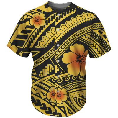 China Short Sleeve New Wholesale Polynesian Traditional Sports T Shirts Baseball Jersey Short Sleeves Shirt Men Clothes Hawaii Style for sale