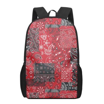 China Large Capacity School Backpack Bag For Teenager Wholesale Red Printing Polynesian Pattern Designs School Bags for sale