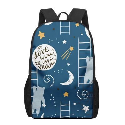 China 2021Hot Style Fashion School Backpack Waterproof Strong Children Cartoon Animal Pattern Customized Logo Sublimation School Bag for sale