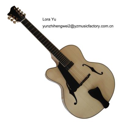 China Yunzhi 17inch Solid Impeccable Fully Handmade Lefty Handed Archtop Jazz Guitar for sale