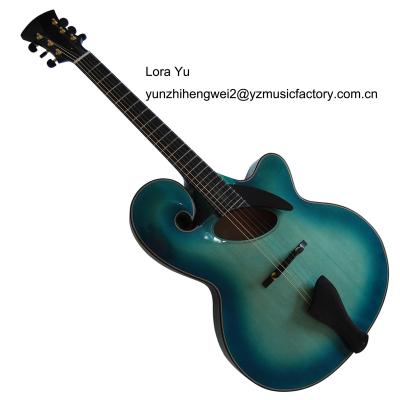 China yunzhi brand 18inch mandolin style solid flawless handmade archtop jazz guitar for sale