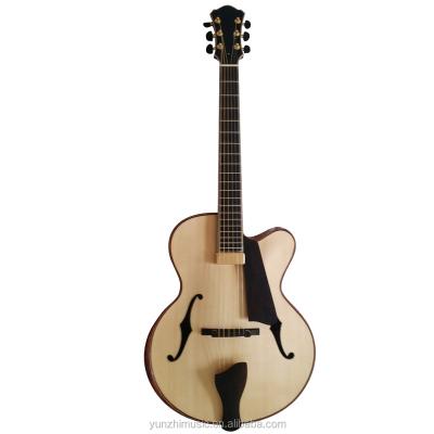 China Spruce$jacoranda fully handmade solid wood archtop electric guitar for sale