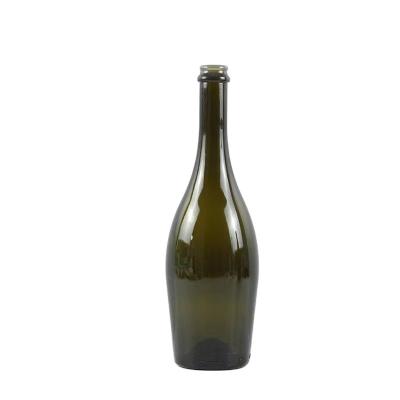 China Beverage factory custom 750ml 75cl 900g antique green heavy champagne beer glass heavy bottle of sparkling wine for sale