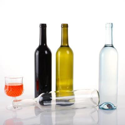 China Wholesale 500ml 750ml Empty Clear Beverage Wine Bottle Glass Wine Bottle Whiskey Wine Bottle Set for sale