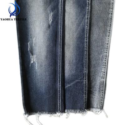 China 2863B dark blue gray color cheap price cotton rayon elastane twill woven denim fabric anti-static for man and woman jeans for sale