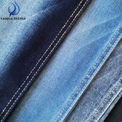 China T2202 good quality anti-static super soft stretch double core twill woven cotton elastane elastane desizing denim fabric for jeans maker for sale