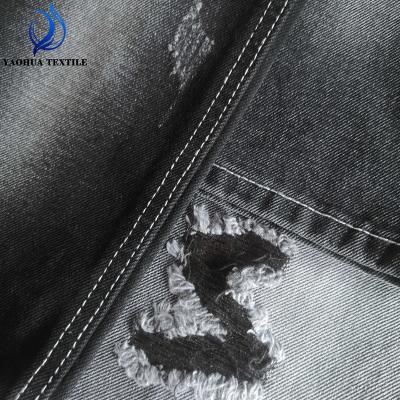 China 2388 non antistatic stretch heavy weight 13.5oz black color inside thick cotton polyester rayon denim fabric for jeans for sale