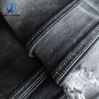 China 2387 Non Stretch Heavyweight 13.5oz Black Color Anti-static Cotton Thick Polyester Viscous Denim Fabric For Garment Company for sale