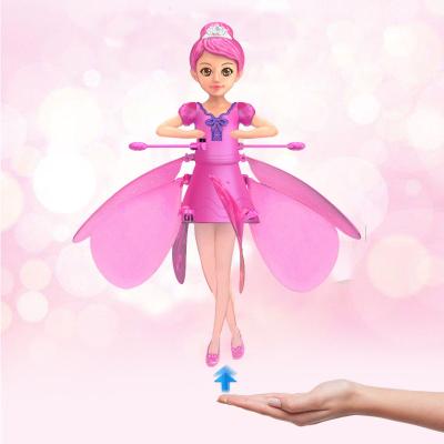 China Promotional Children's LED Girls' Game Dancing Induction Aircraft Toy Little Fairy Intelligent Levitation Doll Toy for sale