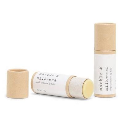 China Eco Friendly Recycled Kraft Paper Materials Container Custom Lift Up Lip Balm Deodorant Paper Packaging Tube for sale