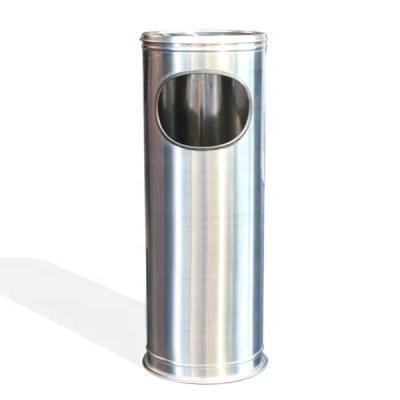 China Sustainable Manufacturer Outdoor Garbage Bin Round Waste Storage Bin Public 304 Stainless Steel Anti-Rust Bin for sale