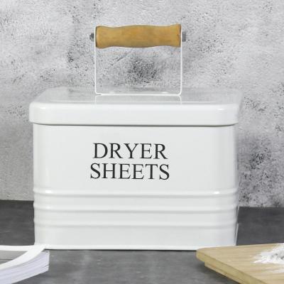 China Sustainable Galvanized Metal Storage Box Canister Dryer Sheet Container for sale