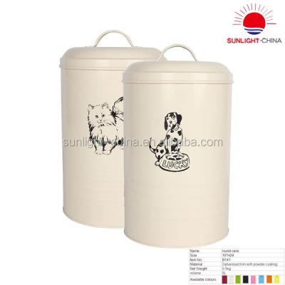 China Dog Cat Food Storage Bucket Freshness Preservation Design Kitchen Canisters Metal Food Storage Jar Food Storage Bucket 2022 New for sale