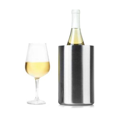 China Beer Cool Stainless Steel Double Wall Insulated Champagne Beer Ice Bucket Wine Bottle Fridge Ice Bucket for sale