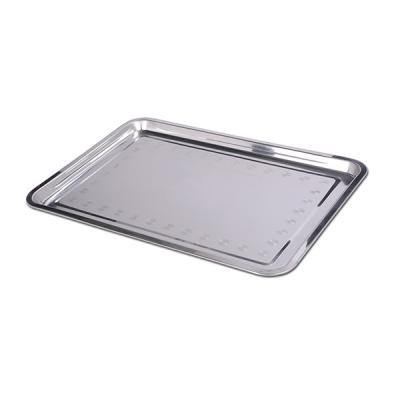 China Hotel Restaurant Factory 410 Stainless Steel Cake Storage Dish Rectangle Restaurant Food Serving Dish Decoration Home Metal Serving Tray for sale