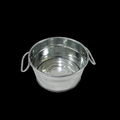 China Galvanized Iron Viable Ice Bucket With Handles Oval Tray 650ml Restaurant Snack Fast Food Metal Serving Table Tray for sale