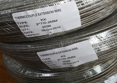 China 2x0.5mm 2x0.6mm 2x0.8mm Tipo E Termócúpulo Extensión de alambre de metal Escudo de fibra de vidrio / PFA aislado en venta