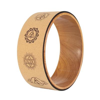 China Hotsale Eco-friendly Custom Design PU Exercise / CORK Yoga Wheel For Yoga for sale