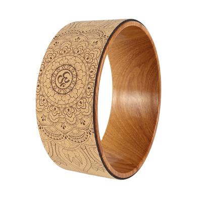 China Cork Logo Yoga Wheel Stretching Roller Custom Made High Quality Eco Friendly for Yoga and Pilates for sale