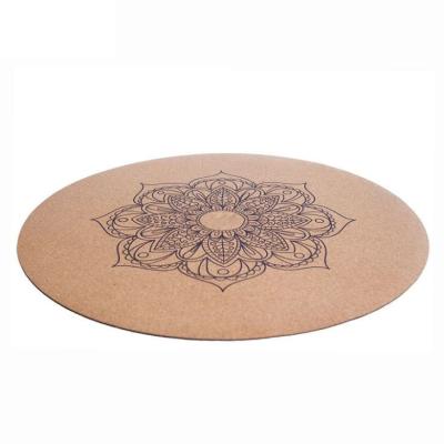 China Yoga Exercise Round Premium Natural Rubber Non-slip Yoga Mat Wet Absorbent Cork for sale