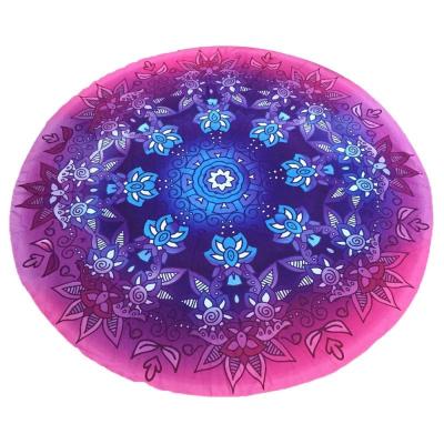 China Non-slip Eco-friendly Custom Design 70/140cm Natural Rubber Suede Round Yoga Mat for sale