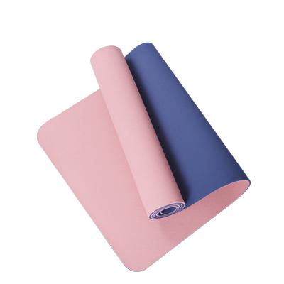 China Durable 6 Mm Eco Friendly Waterproof Biodegradable Green Yoga Strip Mat Double Layer Non Slip for sale