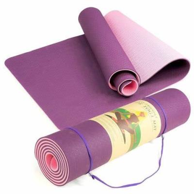 China Hotsale Durable Exercise Yoga Mat Lightweight Band 6mm Double Sided With Carry Strap Mesh Bag Cheap Yoga Mat for sale