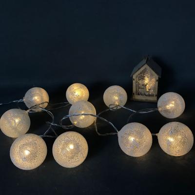 China Small White Plastic Ball 10LED String Lights For Outdoor Party Wedding Room Garden Decoration Light String for sale