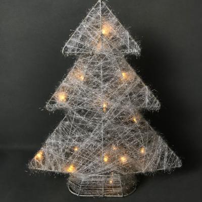 China Iron& Wholesale Indoor Plastic Fairy Grass Wire Frame Christmas Tree Decoration LED Night Light Christmas Lamp for sale