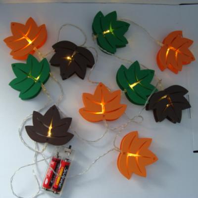 China Europe Wooden Maple Leaves Squirrel Hedgehog Autumn Fruits Led Light For Kids Room Decoration for sale