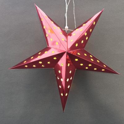 China China 5 Point Hanging Star Lantern Paper Lights for Christmas Party Decoration for sale