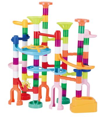 China Building Toy 105 Pcs STEM DIY Track Run Marble Building Blocks Toy Ball Maze Track For Children for sale