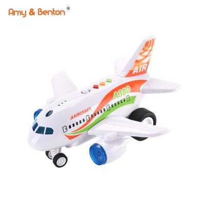 China Plastic Battery Operated Plastic Electric Toys Friction Toy Passengers Universal Airplane Toy for sale