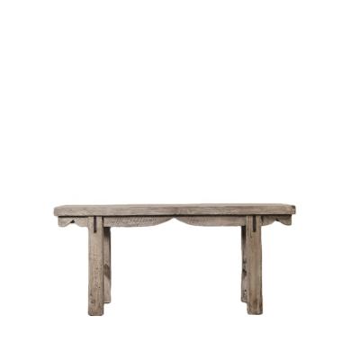 China (Other) Aged Pine Wood Adjustable Weathered Gray Finish Vibraphone Farmhouse Vintage Inspired Console Table for sale