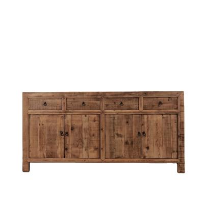 China Old solid wood reclaimed wooden furniture with drawers and doors storage cabinet in kitchen dining room living room for sale