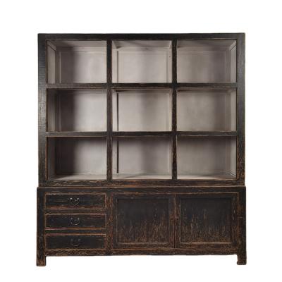 China Chinese Style Rustic Style Furniture Shelf Cabinet Wine Solid Wood Old Cabinet in Dining Room for sale