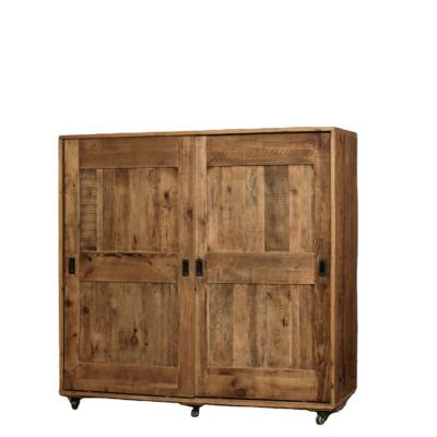 China Modern Old Wood Classic Farmhouse Furniture European Living Room Furniture Display Cabinet for sale