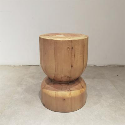 China Old Wood Designer Furniture Solid Old Wood Weathered Weathered Elm Wood Special Shaped Repurposed Recycled Stool For Homestay for sale