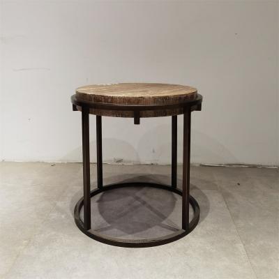 China Rustic Recycled Elm Wood Tea Table Mini Side Vintage Simple Old Elm Wood and Iron Coffee Table Simple Antique Old Wood Tea Table for sale