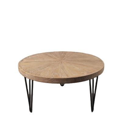 China Rustic Old Elm Wood Coffee Table Round End Table Side Table For Living Room for sale