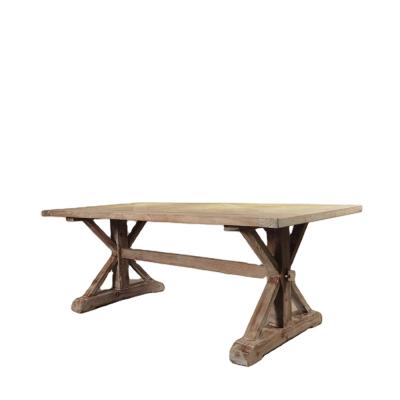 China (Size)Adjustable Large for and Cool Dining Room Retro Classic Theme Distressed Finish Decor Dining Table for sale