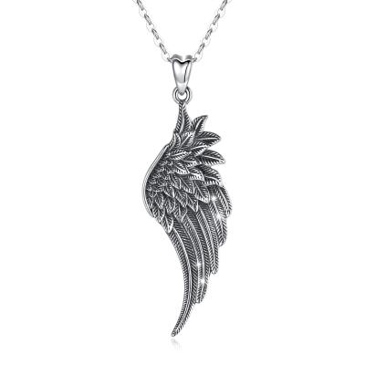 China FASHIONABLE Changda Women's Gifts 925 Sterling Silver Guardian Angel Wing Pendant Necklace for sale