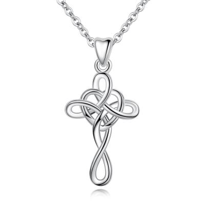 China Custom Changda 925 Sterling Silver Jesus Faith Cross Hope Cross Pendant Necklace for sale