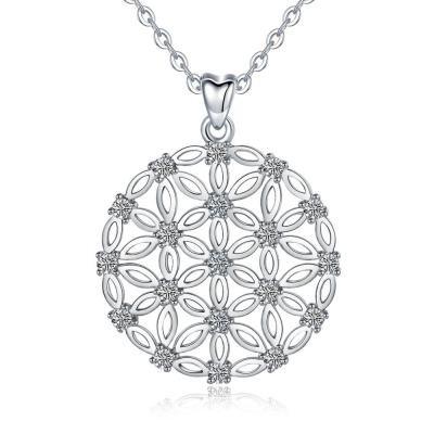 China Nickel Free 925 Sterling Silver Spiritual Round Flower Of Life Jewelry Necklace Pendant for sale