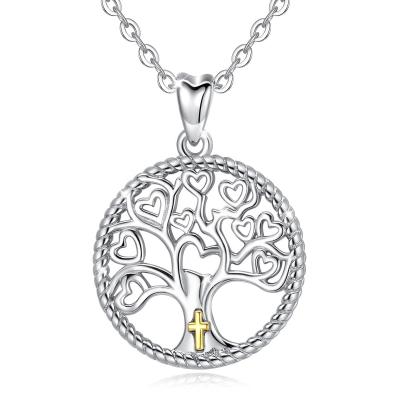 China Celtic Irish Cross Luck 925 Sterling Silver Nickel Free Women Knot Family Tree Of Life Pendant for sale