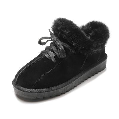 China Fashion Winter Fur Round Boots Customized Logo Ladies Snow Warm Mules Wholesale Women Warm Shoes for sale