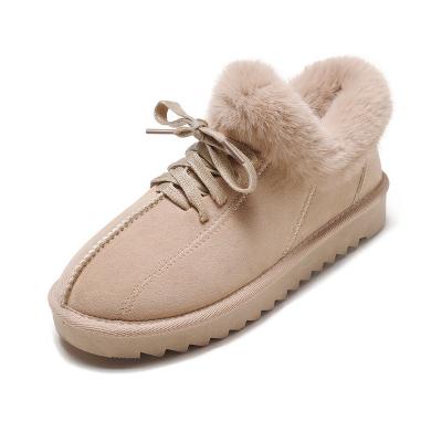 China Custom Round Real Sheep Fur Women Winter Wool Snow Boots Ladies Sheepskin Flat Non-slip Boots Non-slip Boots for sale