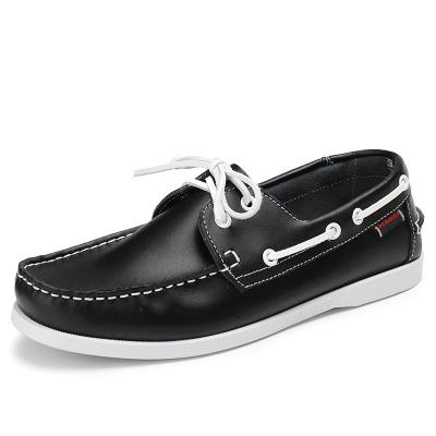 China Cushioning Classic Hot Selling Lace Up Men's Casual Shoes Loafers Genuine Leather Boat Shoes for sale